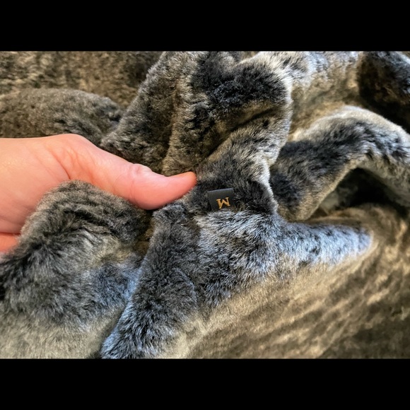 Charcoal and Suede Fur Jacket with tie front - Picture 5 of 5